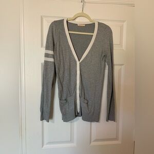 Sweet Romeo Gray and White Women's‎ Cardigan Preppy Academia Casual